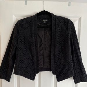 Black Cropped Eyelet Jacket